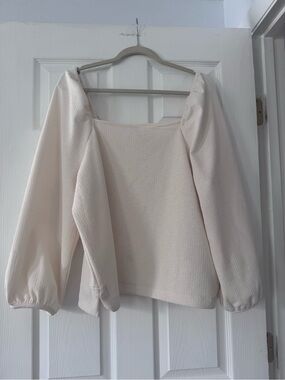 Madewell Soft Ivory Square Neck Blouse